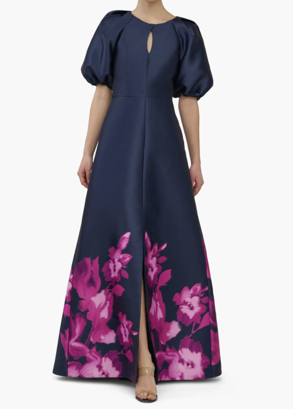 Delfina Puff Sleeve Mikado Gown Kay Unger